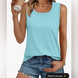 AUTOMET Womens Loose Fit Casual Flowy Tank Top